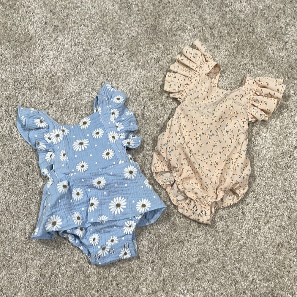 Bailey blossom 3-6 month rompers